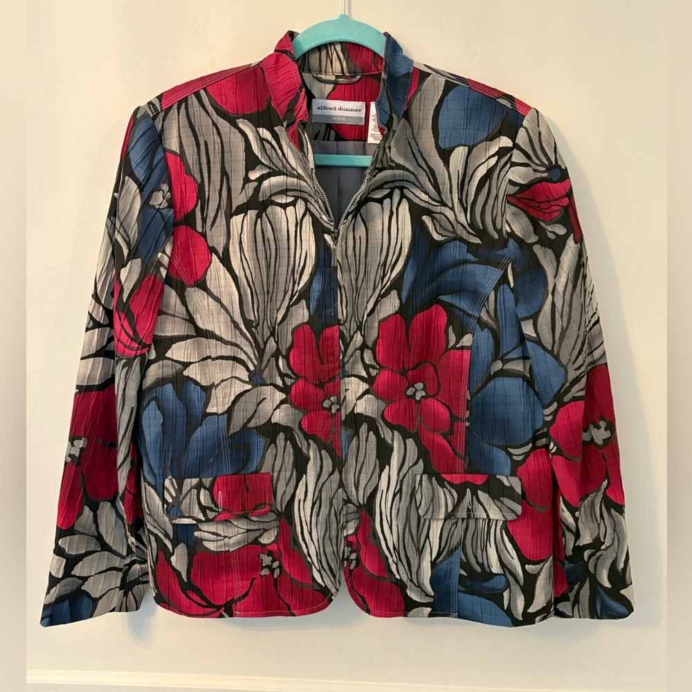 Alfred Dunner Women’s Jacket. Bright Floral-Zip Front-Lined - Sz 16P